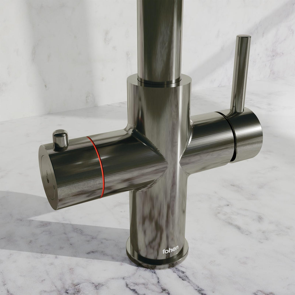 Fohen Aran Pro Brushed Gunmetal Tap Close-up