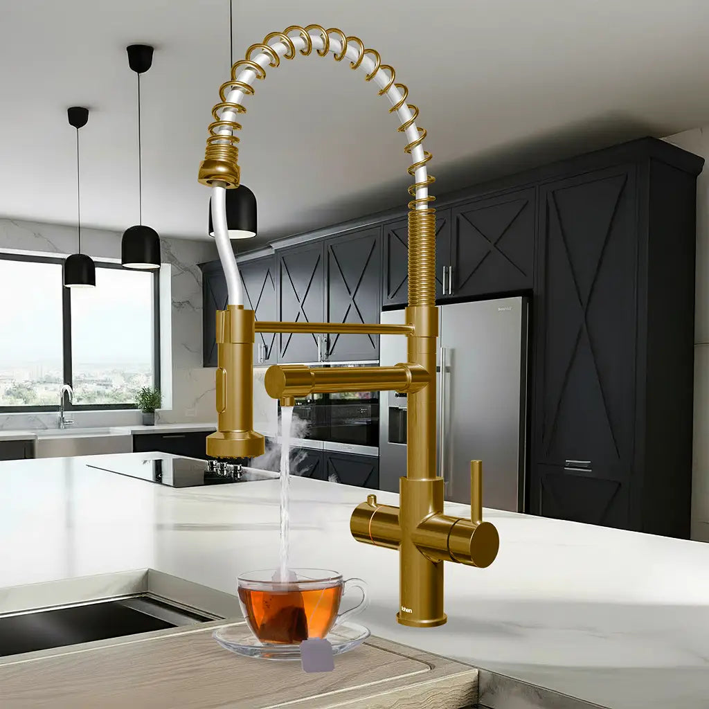 Image of Fohen Aran Pro Brushed Zirconium Gold Boiling Water Tap
