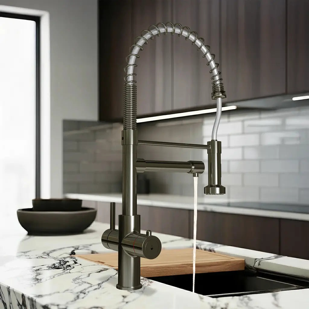 Fohen Aran Pro Brushed Gunmetal Kitchen Tap