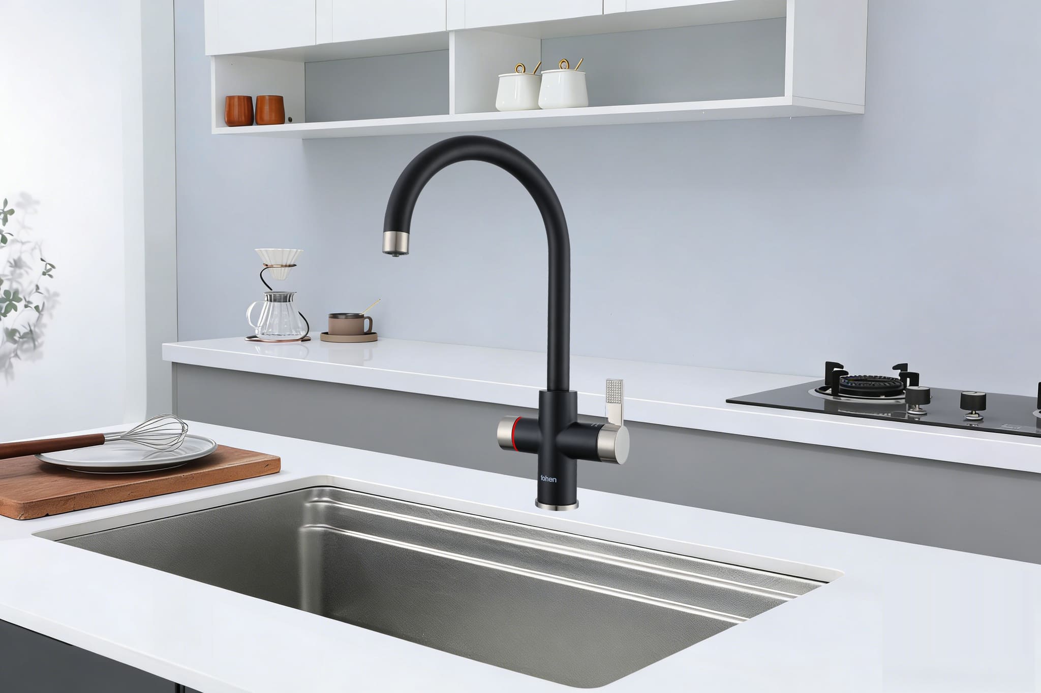 4-in-1 Fohen Fervente Touch - Matt Black with Nickel Accents
