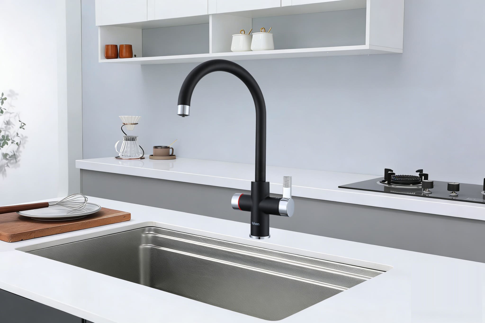 4-in-1 Fohen Fervente Touch - Matt Black with Chrome Accents