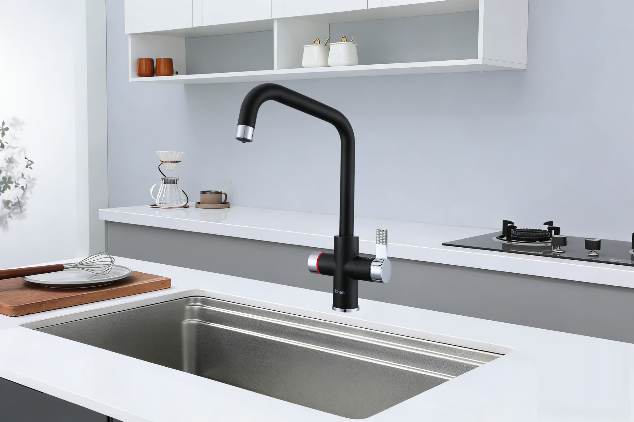 4-in-1 Fohen Fedina Touch - Matt Black & Chrome Accents