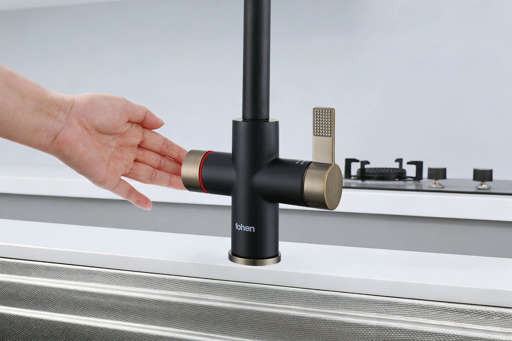 4-in-1 Fohen Fervente Touch - Matt Black with Patinated Brass Accents