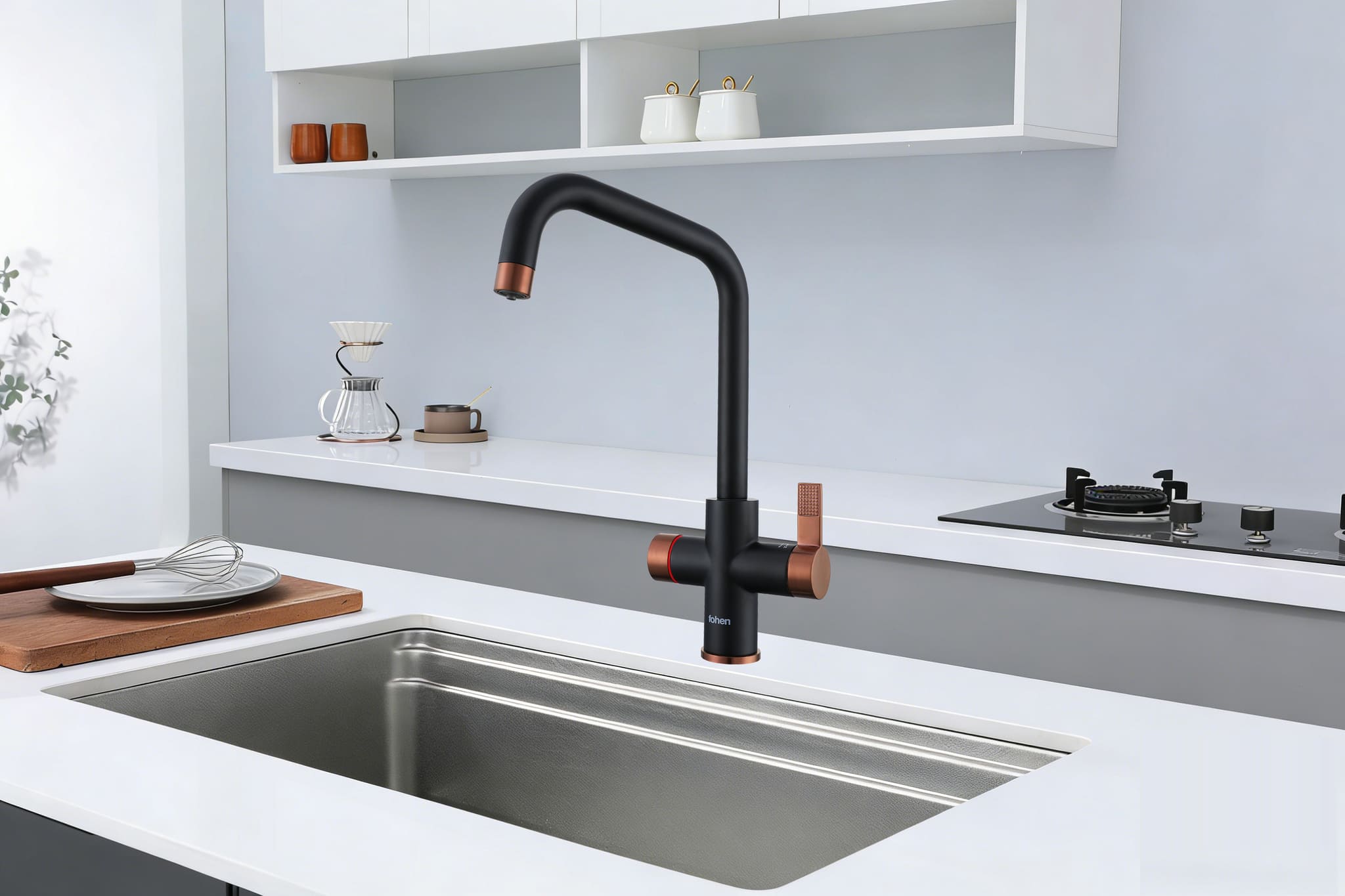 4-in-1 Fohen Fedina Touch - Matt Black & Rose Gold Accents