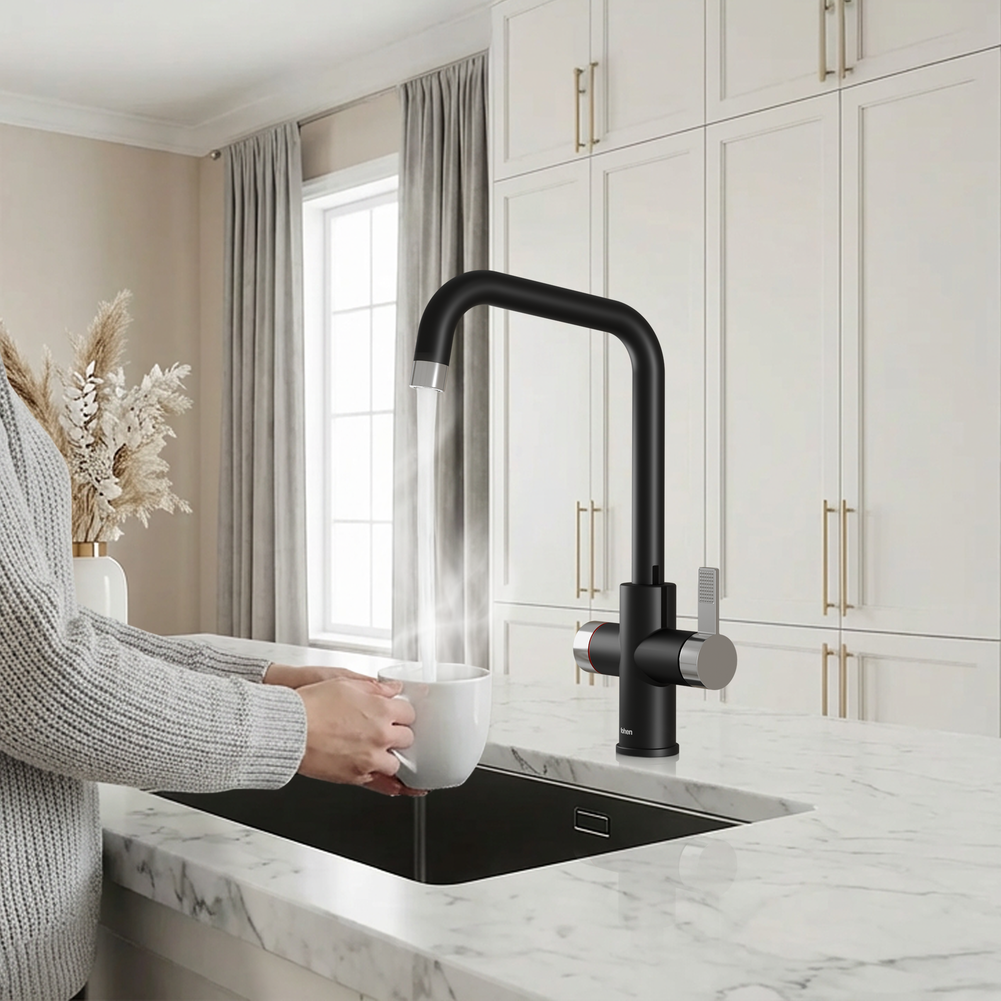 4-in-1 Fohen Fedina Touch - Matt Black & Chrome Accents