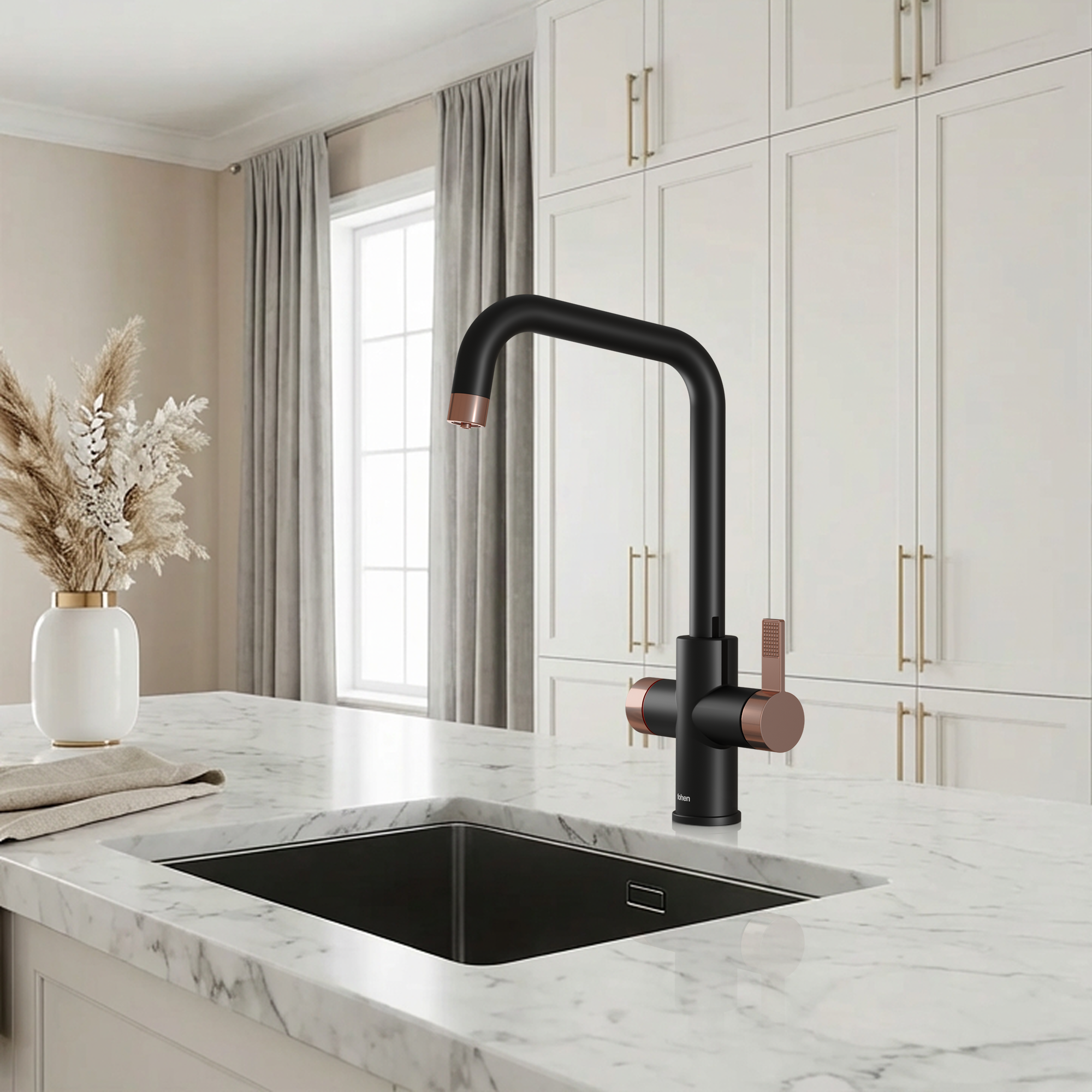 4-in-1 Fohen Fedina Touch - Matt Black & Rose Gold Accents