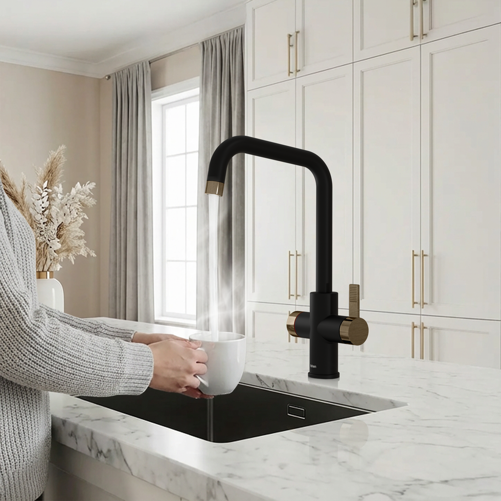 4-in-1 Fohen Fedina Touch - Matt Black & Patinated Brass Accents
