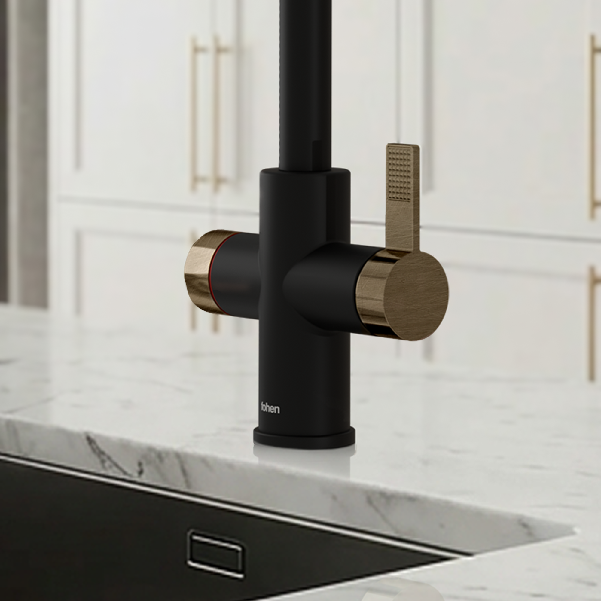 4-in-1 Fohen Fedina Touch - Matt Black & Patinated Brass Accents