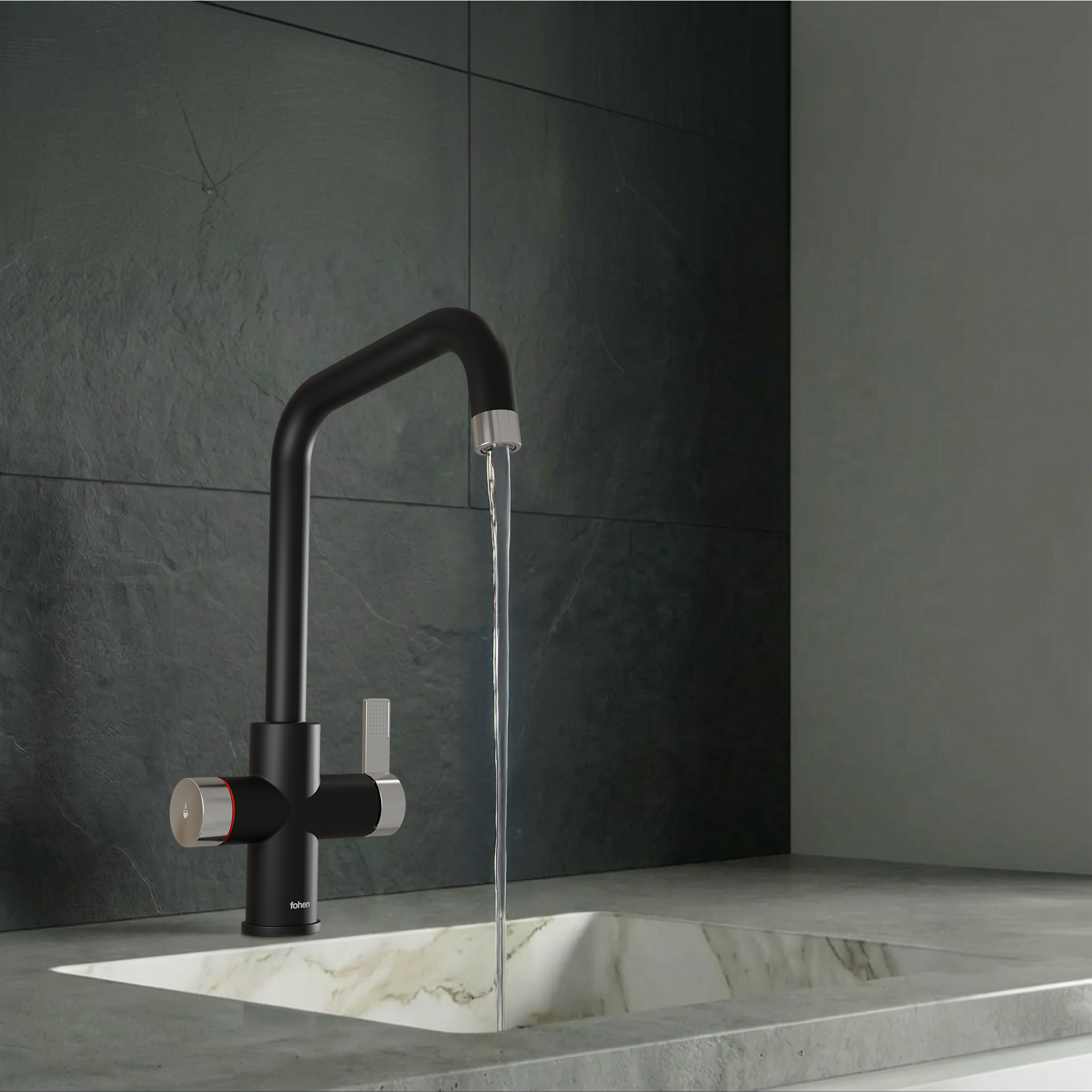 4-in-1 Fohen Fedina Touch - Matt Black & Chrome Accents