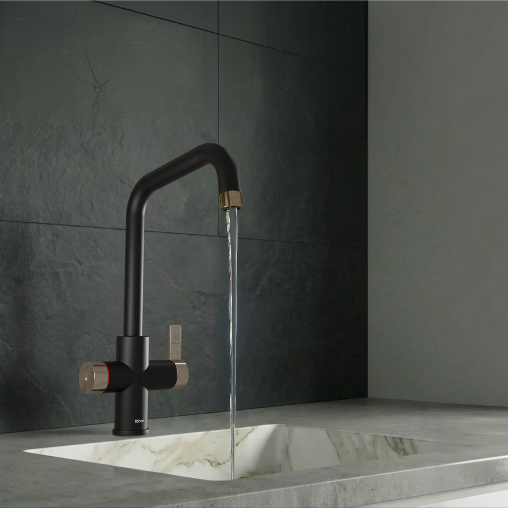 4-in-1 Fohen Fedina Touch - Matt Black & Patinated Brass Accents