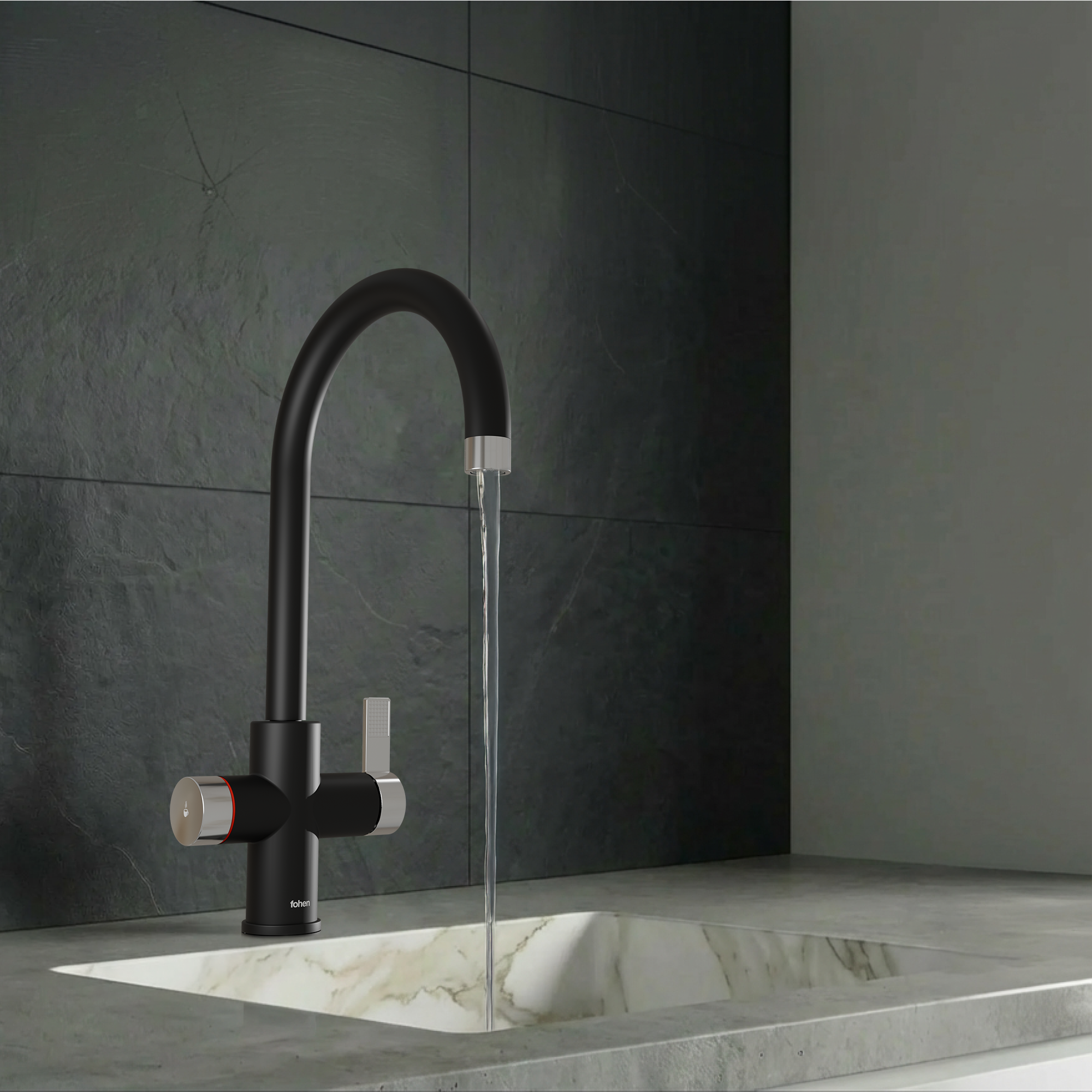 Image of Fohen 4-in-1 Fervente - Matt Black with Chrome Accents