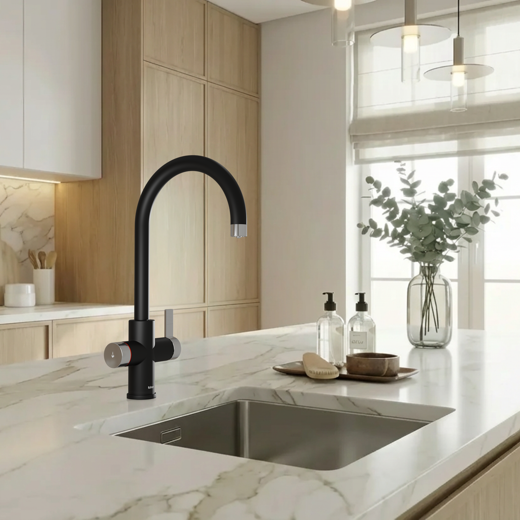 Image of Fohen 4-in-1 Fervente - Matt Black with Chrome Accents