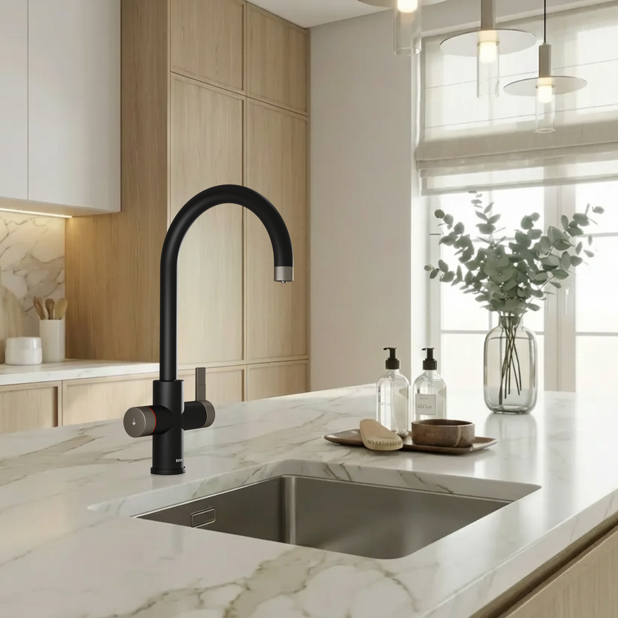 4-in-1 Fohen Fervente Touch - Matt Black with Nickel Accents