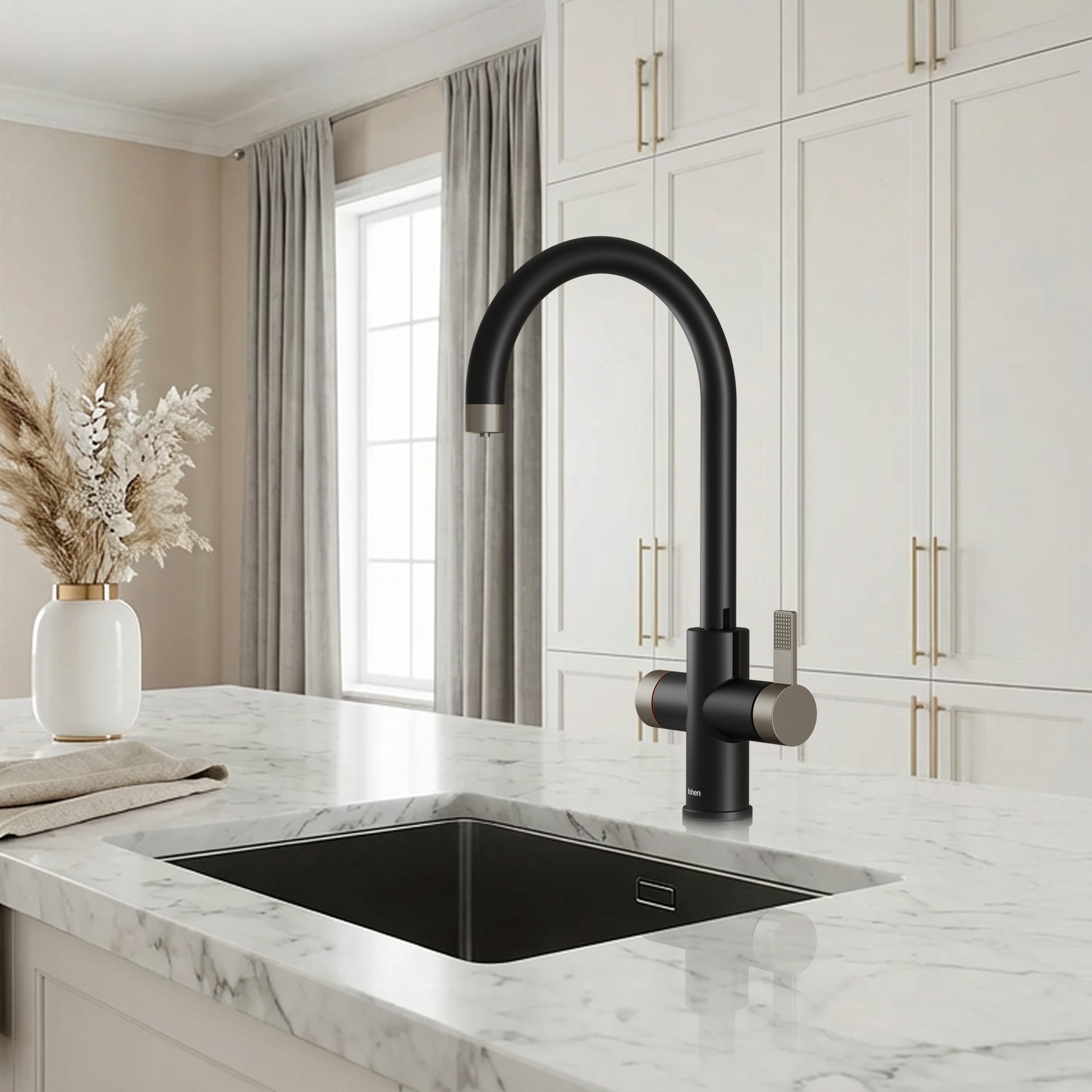 4-in-1 Fohen Fervente Touch - Matt Black with Nickel Accents