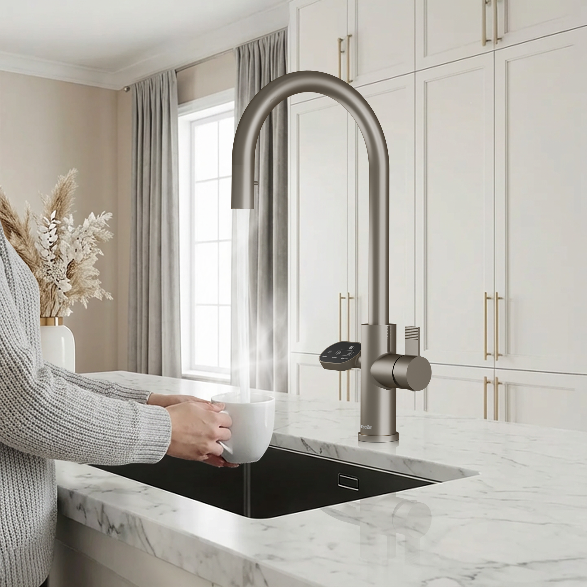 4-in-1 Hanström Nexa Digital Pullout - Brushed Nickel