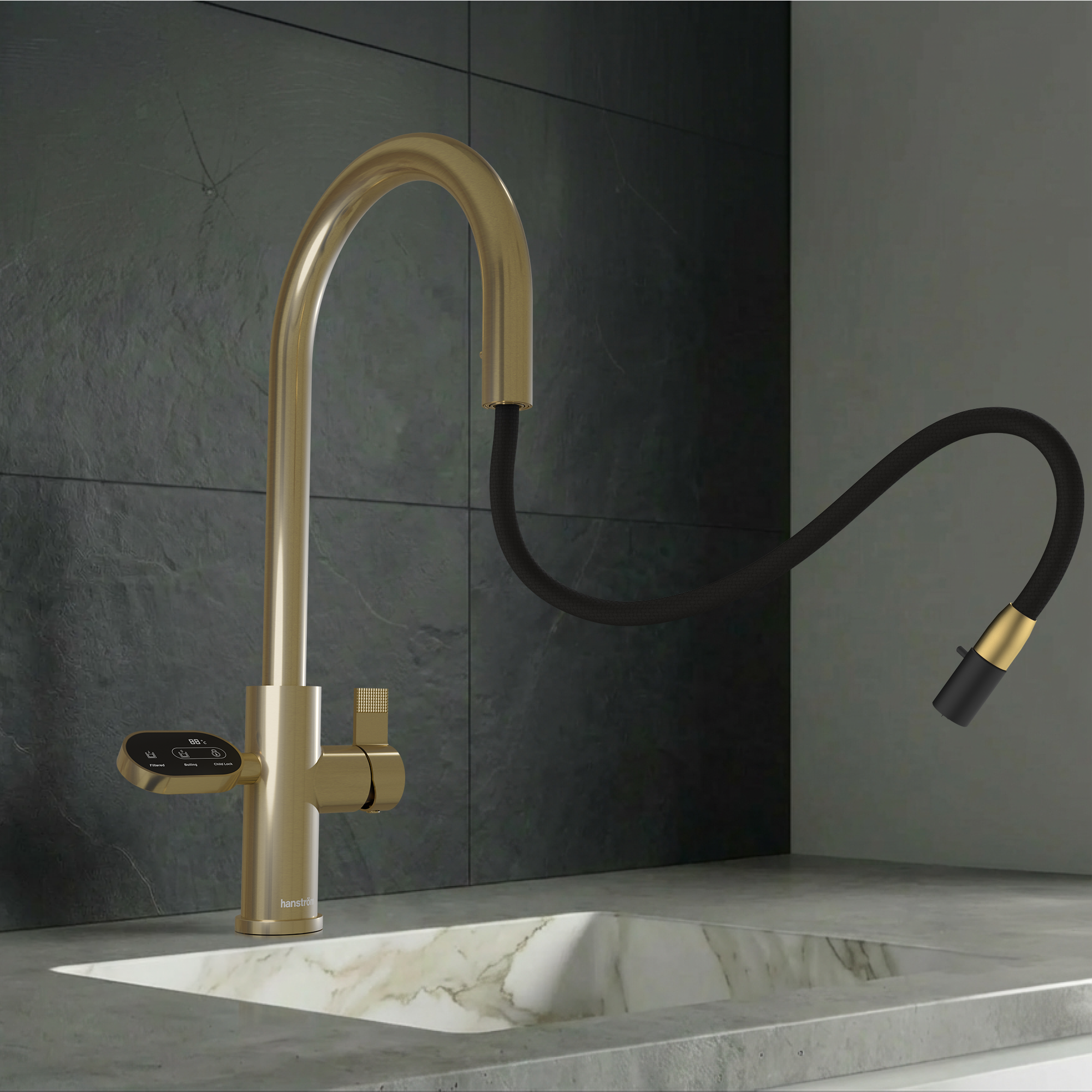 4-in-1 Hanström Nexa Digital Pullout - Brushed Brass