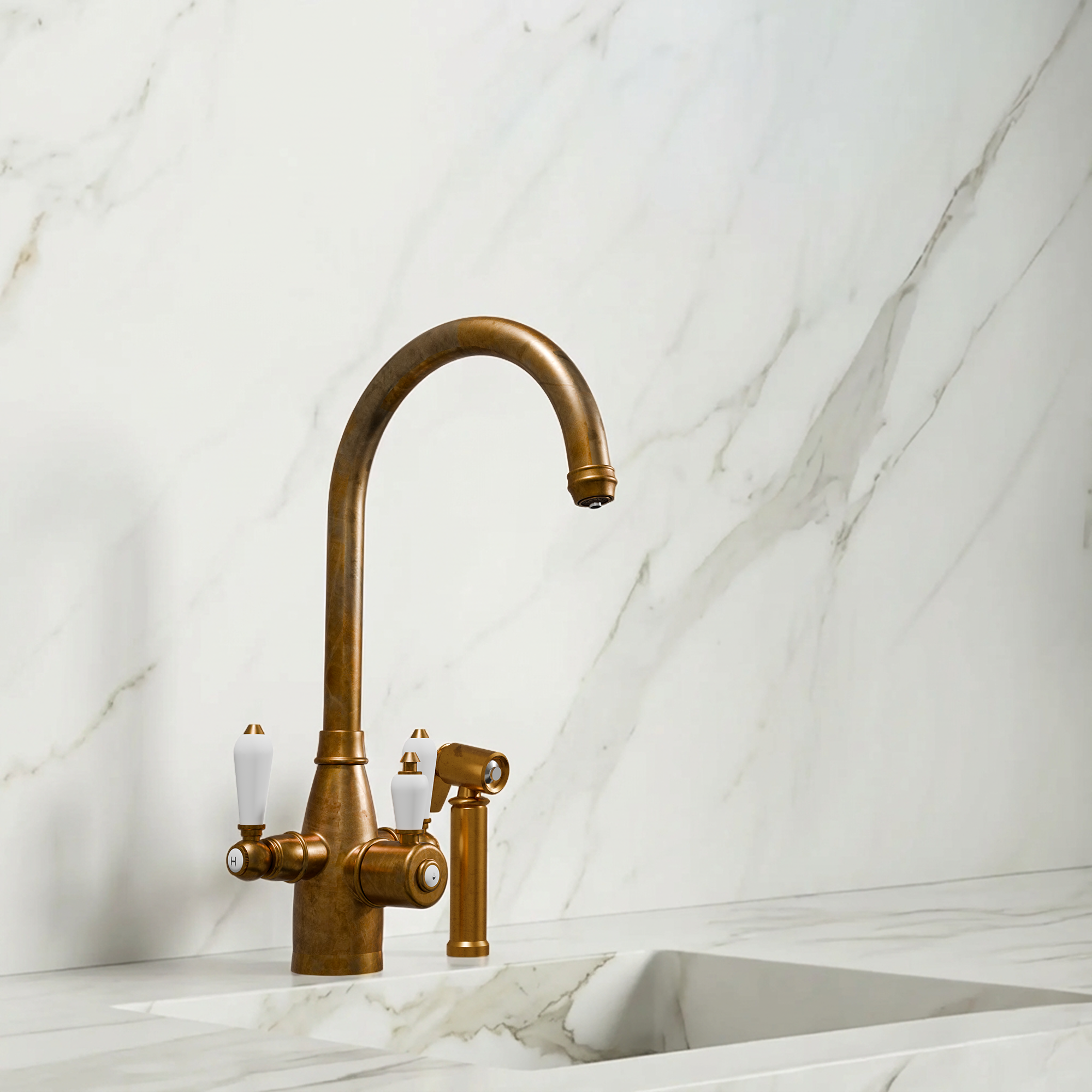 3-in-1 Fohen Tate + Spray - Aged Brass