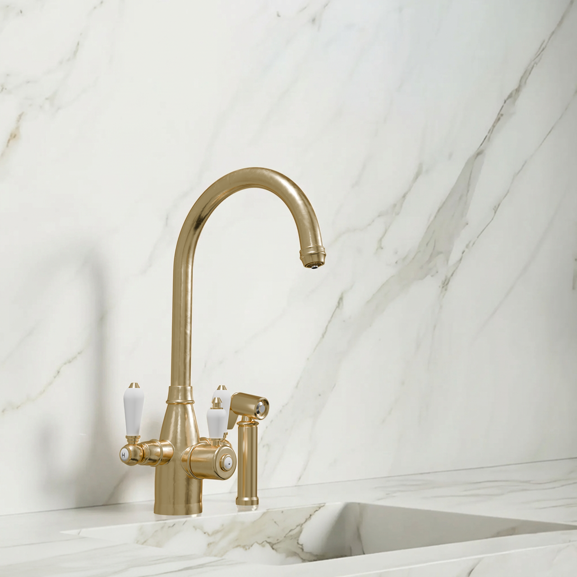 3-in-1 Fohen Tate + Spray - Brushed Brass