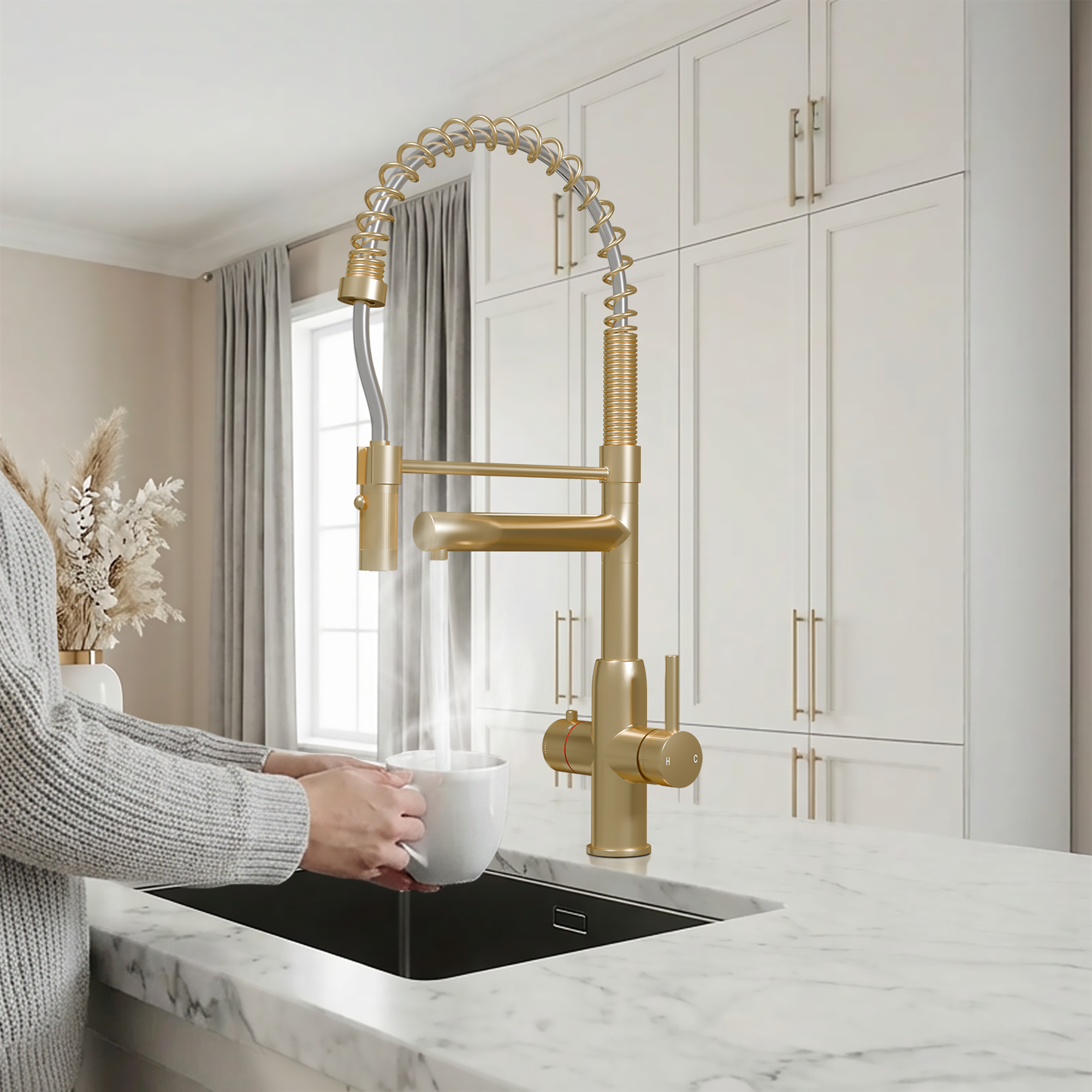 3-in-1 Fohen Spring Pro - Brushed Brass
