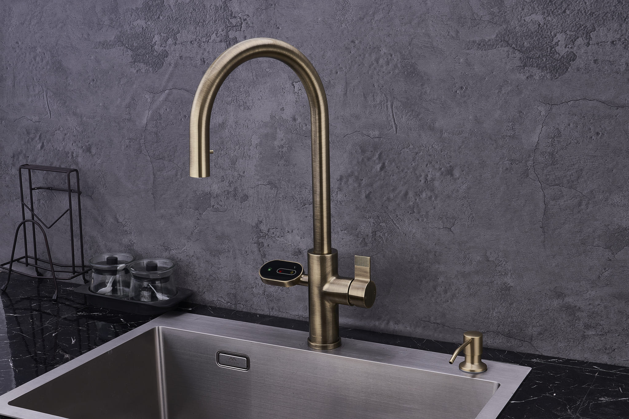 4-in-1 Hanström Nexa Digital Pullout - Antique Brass