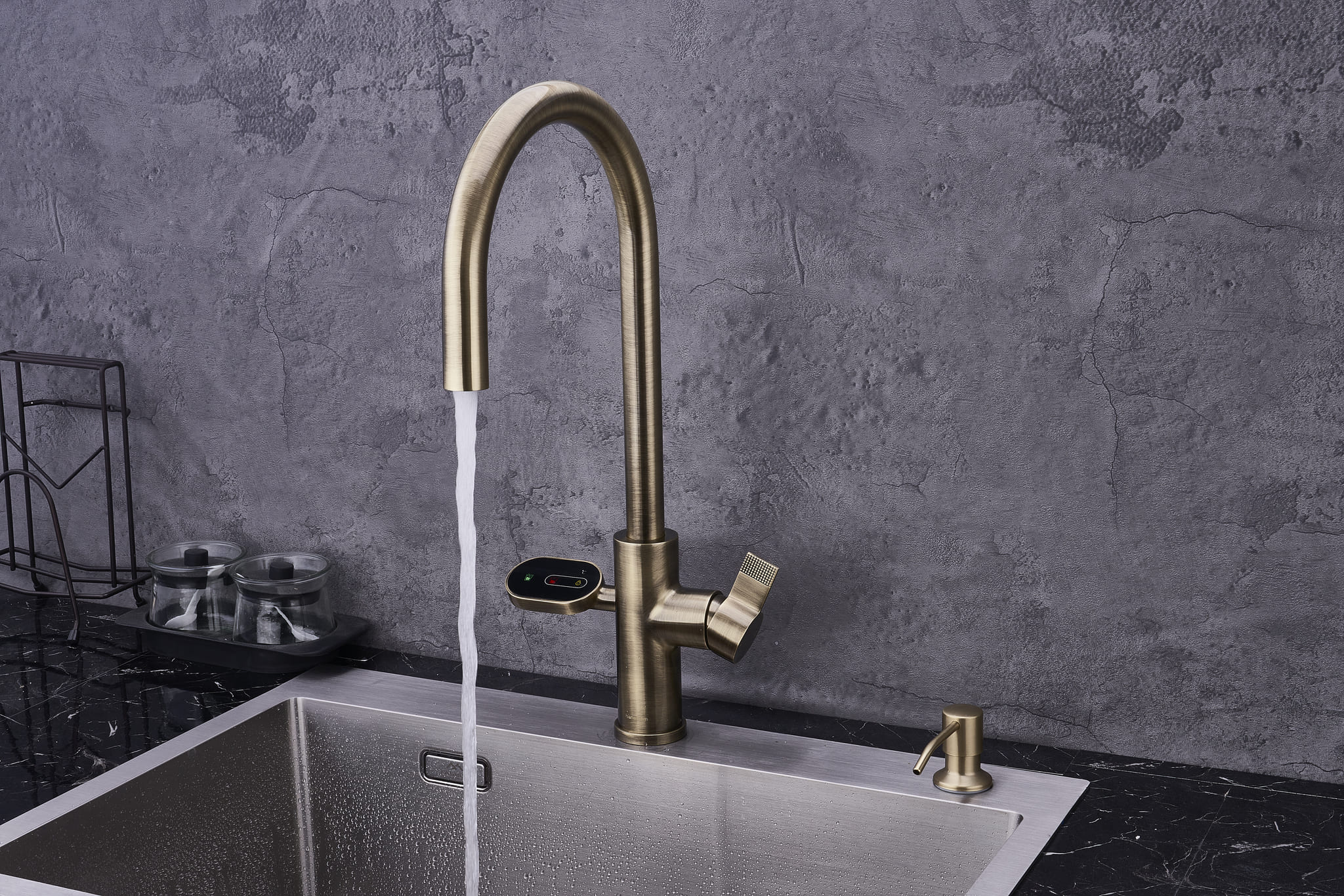 4-in-1 Hanström Nexa Digital Pullout - Antique Brass