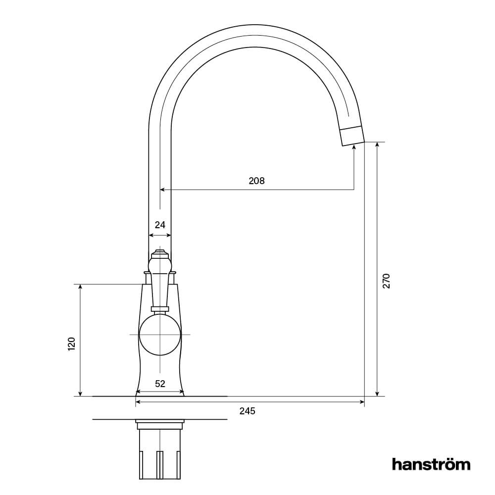 3-in-1 Hanström Storan - Brushed Gold