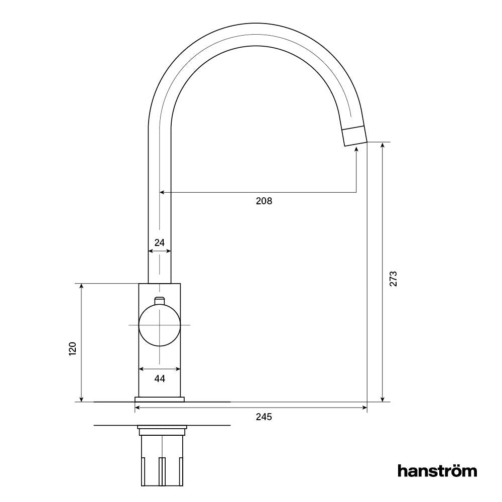 3-in-1 Hanström Ume Touch - Brushed Brass