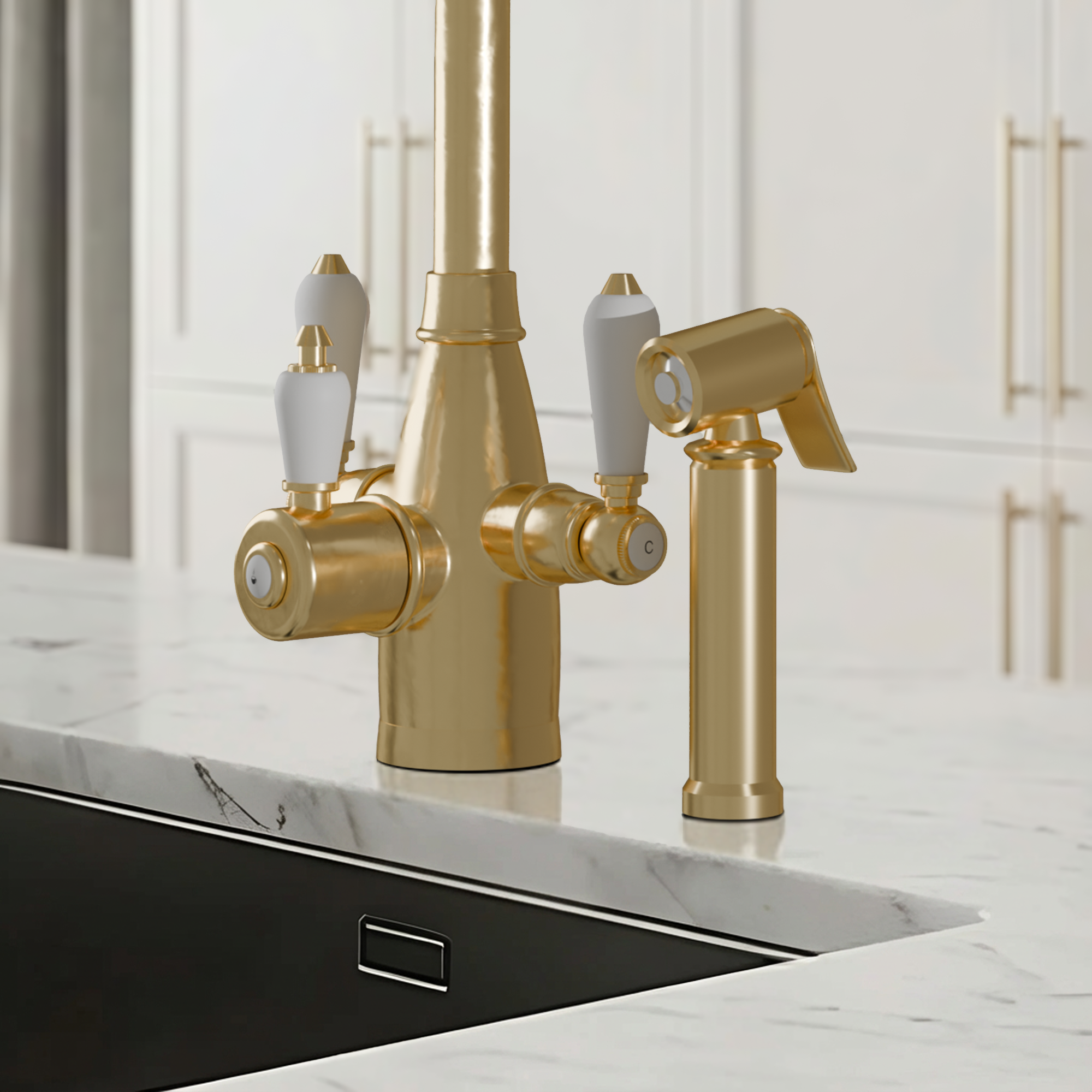 3-in-1 Fohen Tate + Spray - Brushed Brass