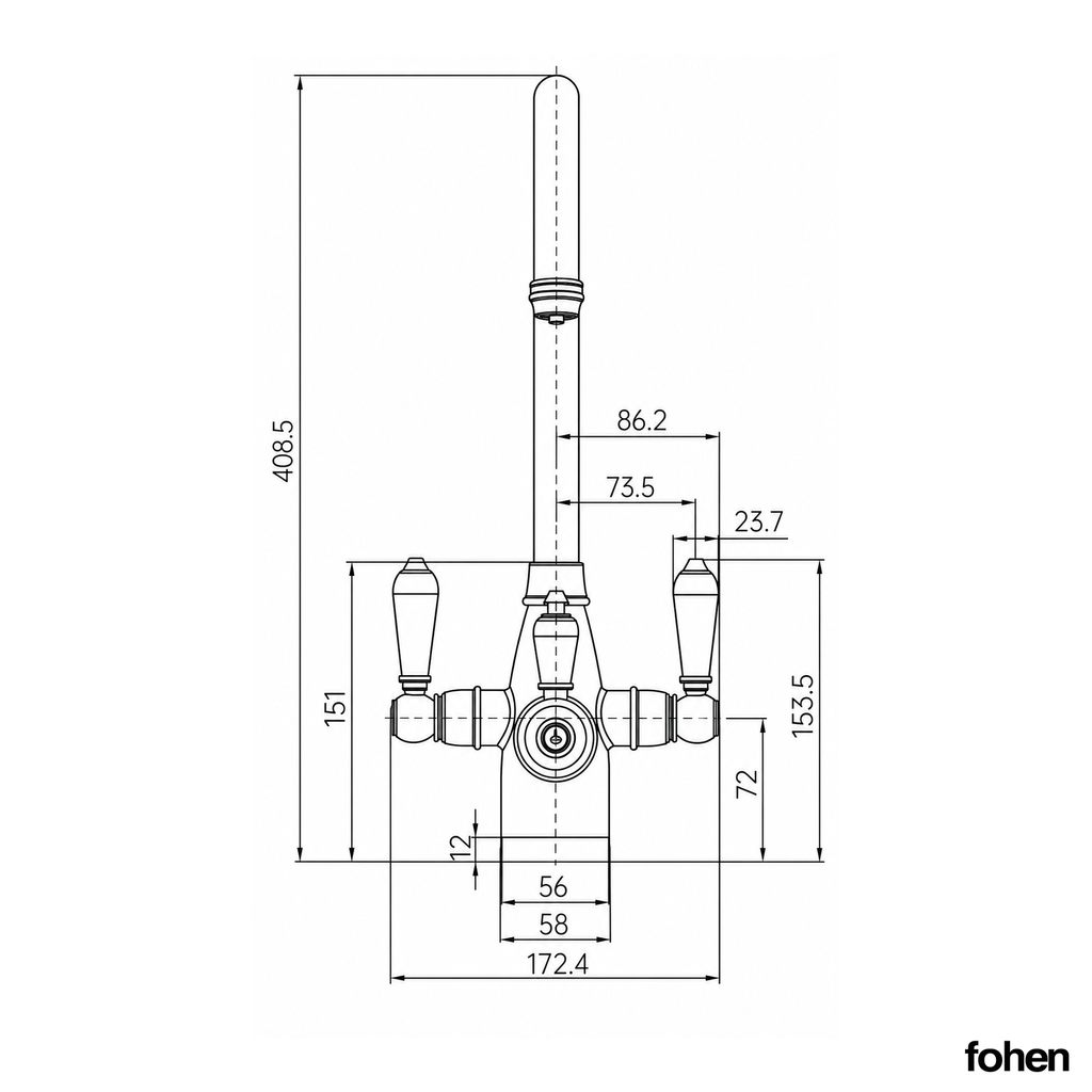 3-in-1 Fohen Holden Cruciform - Aged Brass