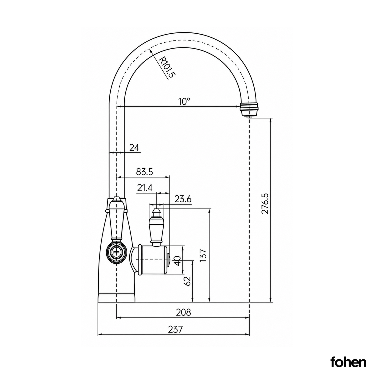 3-in-1 Fohen Holden Cruciform - Aged Brass