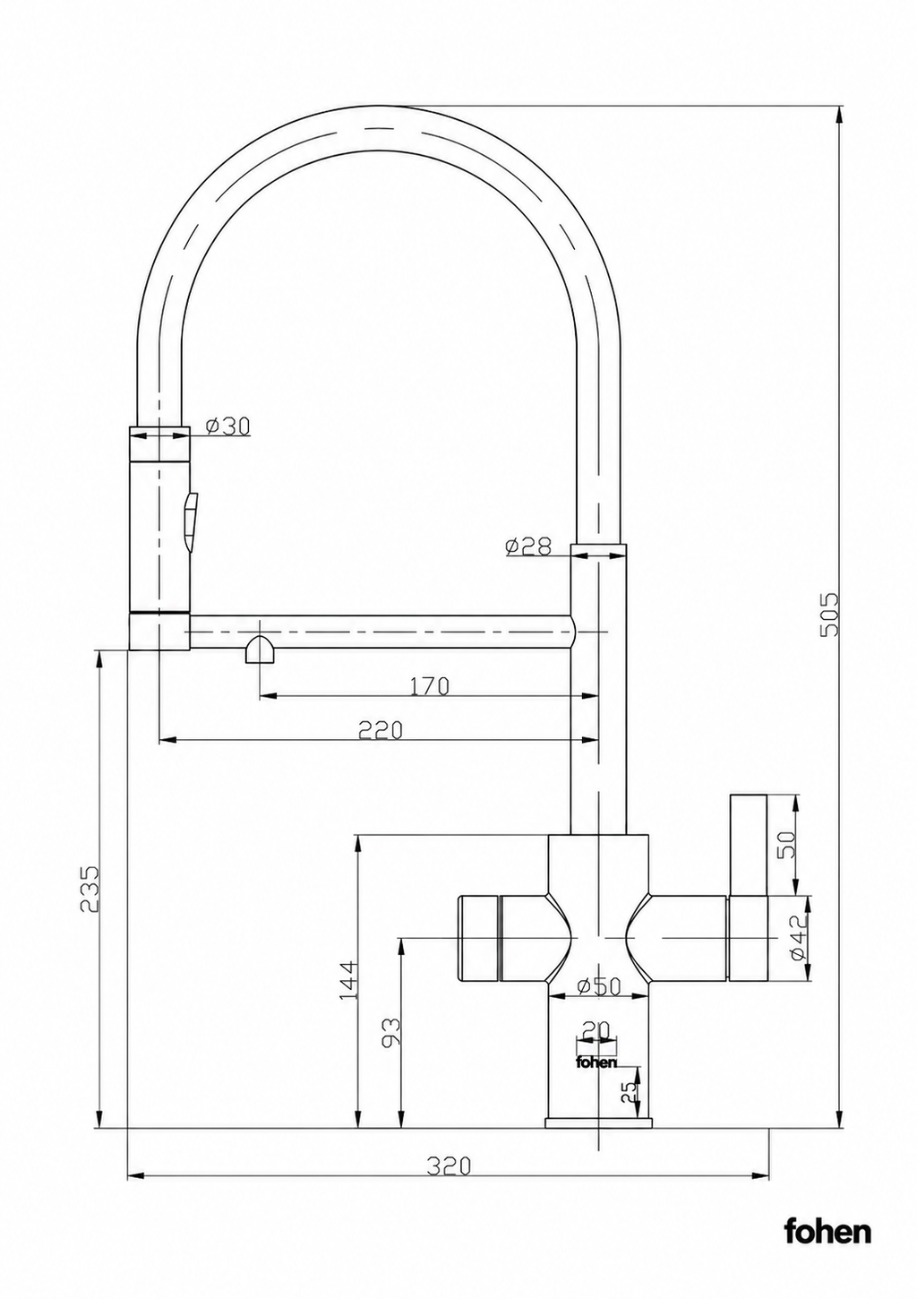 4-in-1 Fohen Flux Touch - Matt Black