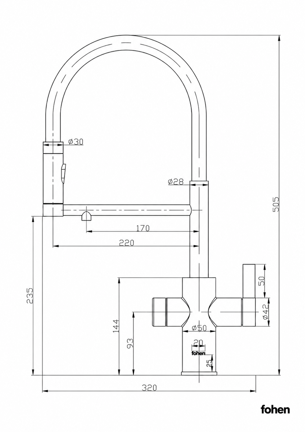 4-in-1 Fohen Flux Touch - Matt Black