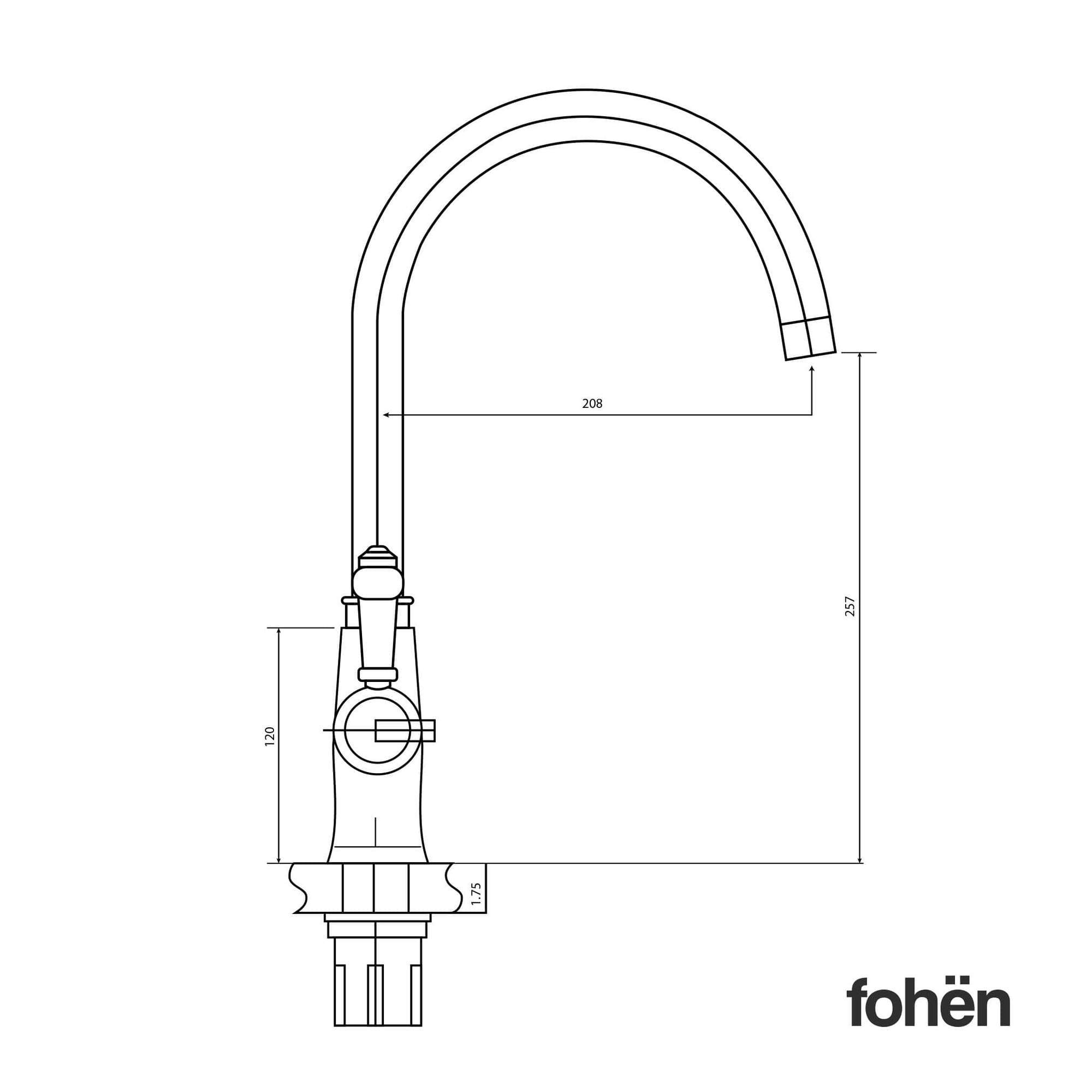 Fohen TK01U Fohën Fahrenheit | Brass Instant Boiling Water Tap