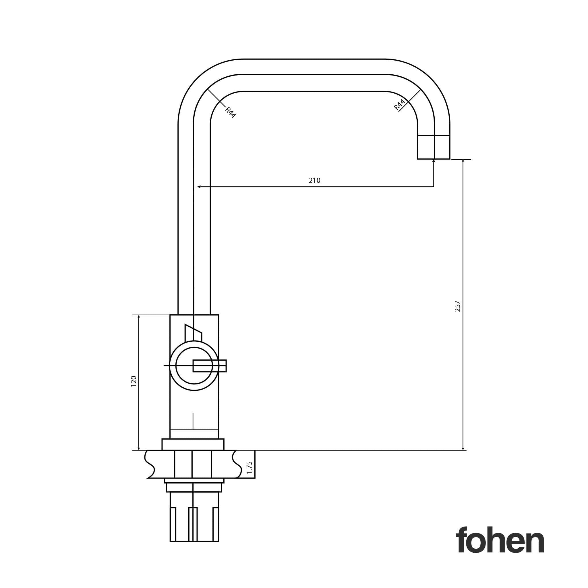 Image of Fohen Fohen Flagro Brushed Gold Instant Boiling Water Kitchen Tap